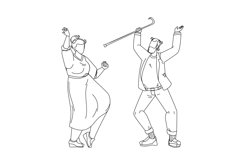 Elderly Couple Dancing Lifestyle Retirement Vector Product Image 1