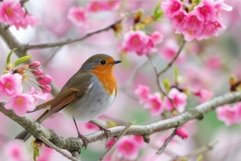 Verdant Birds tree branch nature. Generate Ai Product Image 1