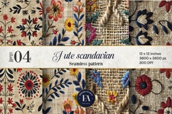 Scandinavian Embroidery Pattern | Jute Floral Texture Product Image 1