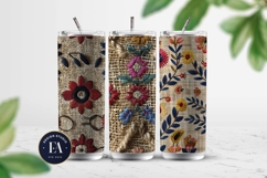 Scandinavian Embroidery Pattern | Jute Floral Texture Product Image 2