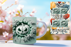 Enchanting 15oz Mug Wrap Png Template , 3D Pumpkin Product Image 1