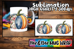 Bright spirits 11oz 15oz sublimation wrap, Pumpkin Watercolo Product Image 1