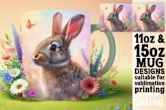 Springtime Bunny Charm: Whimsical Mug Sublimation Product Image 1
