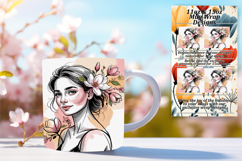 Lovely 15oz Mug Wrap Png Template , Beauty Woman Product Image 1