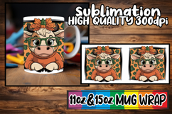Uplifting moments 11oz 15oz sublimation wrap, Cute Cow Product Image 1