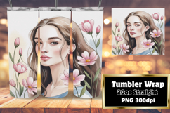 CUSTOM 20oz Tumbler PNG Artwork , Beauty Woman Product Image 1