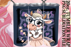 Vibrant Joy 20oz tumbler wrap, Cute Cow Product Image 1