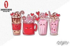 Valentine Coffee Sublimation Clipart - High Quality Design Product Image 1