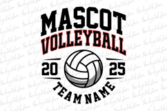 Mascot Team Name Volleyball SVG | SVG Cut files | Cricut Product Image 1