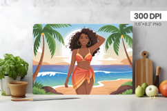 Afro Girl/Woman Melanin braided hair Cutting Board PNG Desig Product Image 1