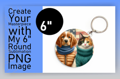 Chic Keychain Circle Design Template , Dog and cat Product Image 1