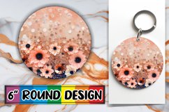 Sparkling Floral Sparkle Sublimation : Keychain, Coaster Product Image 1
