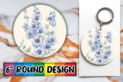 Whimsical Keychain Circle Design PNG , Beauty Flower Product Image 1