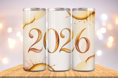 Festive Happy New Year Tumbler Wrap 2026: 20oz Skinny Tumble Product Image 1