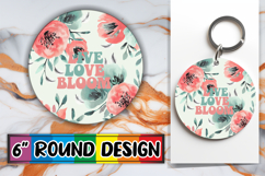 Sweet Keychain Round Design, Flower Quote Product Image 1
