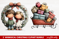 Whimsical Christmas Clipart | Cute Festive Holiday PNG Product Image 1
