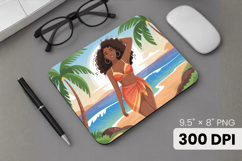 Afro Girl / Woman braided hair Mouse Pad, Black Queen PNG Product Image 1
