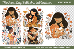 Mothers Day Folk Art Sublimation Bundle PNG Product Image 6