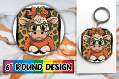 Enchanted Keychain PNG Style, Cute Cow Product Image 1