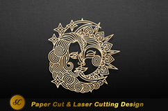 Celestial sun moon faces with stars image Laser cut Product Image 1