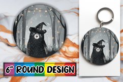 Halloween Boho Animal Round Design Autumn Keychain Product Image 1