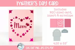 Mother's Day Card SVG | Floral Heart Cardstock Insert Card Product Image 3