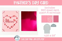 Mother's Day Card SVG | Floral Heart Cardstock Insert Card Product Image 4