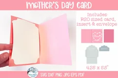Mother's Day Card SVG | Floral Heart Cardstock Insert Card Product Image 6