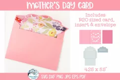 Mother's Day Card SVG | Floral Heart Cardstock Insert Card Product Image 2