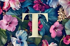 Letter T with Flowers Background Wallpaper Product Image 1