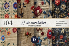 Scandinavian Embroidery Pattern | Jute Floral Texture Product Image 1