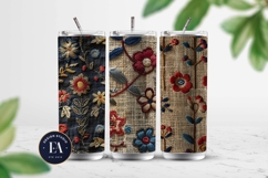 Scandinavian Embroidery Pattern | Jute Floral Texture Product Image 2