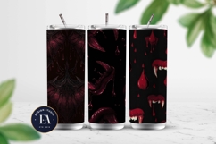 Vampire Fangs Pattern, Dark Gothic Teeth Digital Paper Product Image 2