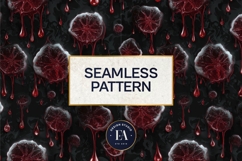 Vampire Fangs Pattern, Dark Gothic Teeth Digital Paper Product Image 3