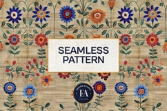 Scandinavian Embroidery Pattern | Jute Floral Texture Product Image 3