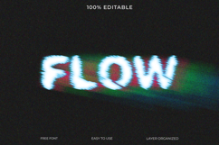 flow 3D Glossy Text Effect Template Product Image 1
