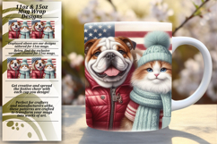 Luxurious 11oz Mug Wrap Png Design , Dog and cat Product Image 1