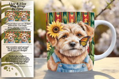 Sophisticated 15oz Mug Wrap Png , Cute Dog Product Image 1
