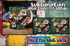 Happy moments sublimation mug wrap, 3D Heart Product Image 1