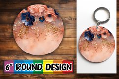 Radiant Petal Paradise Sublimation Circle: Keychain, Coaster Product Image 1