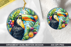 Toucan Stained Glass Ornament PNG, Sublimation PNG Design Product Image 1