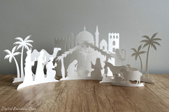 3d Nativity scene svg template, Christmas scene papercut Product Image 6