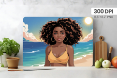 Afro Girl/Woman Melanin braided hair Cutting Board PNG Desig Product Image 1