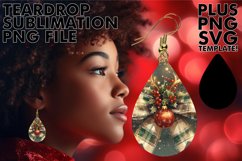 LUMINOUS Teardrop Earrings GIFT PNG, Christmas Bow Product Image 1