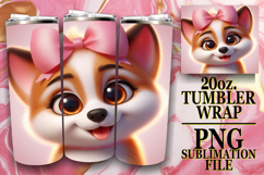 BLISSFUL DAYS 20oz TUMBLER WRAP, 3D Dog Product Image 1