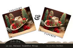 3D Western Christmas Cowboy Hat Tumbler Wrap PNG Product Image 3