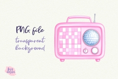 Pink Retro Radio 1950s Jukebox Vintage Pink Golf Clipart Product Image 1