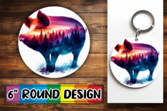 Radiant Circle Car Coasters, Animals Art Product Image 1