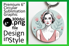 Charming Keychain Round Design Template , Beauty Woman Product Image 1
