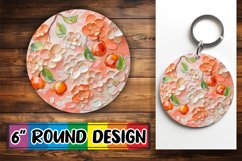 Bloom and Fruit Round Keychain Design Product Image 1
